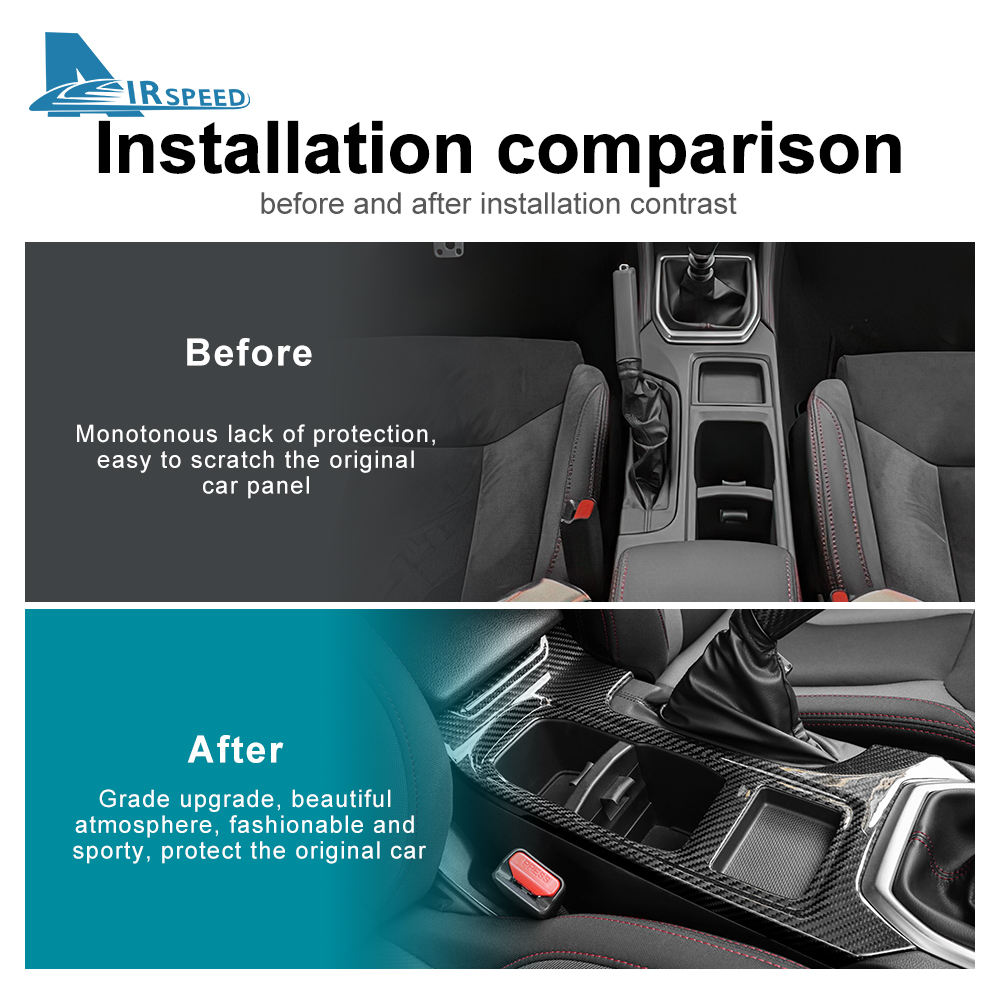 Luxury Carbon Fiber Cup Holder F<i></i>rame Decoration for 2022-2023 Subaru WRX | Interior Trim Cover